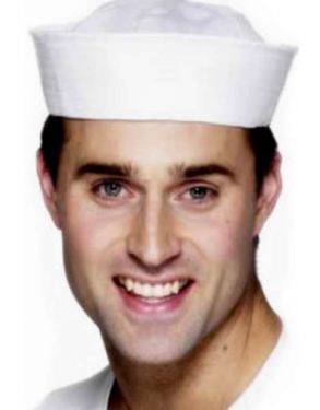 Sailor Fancy Dress US Navy Doughboy Hat - White